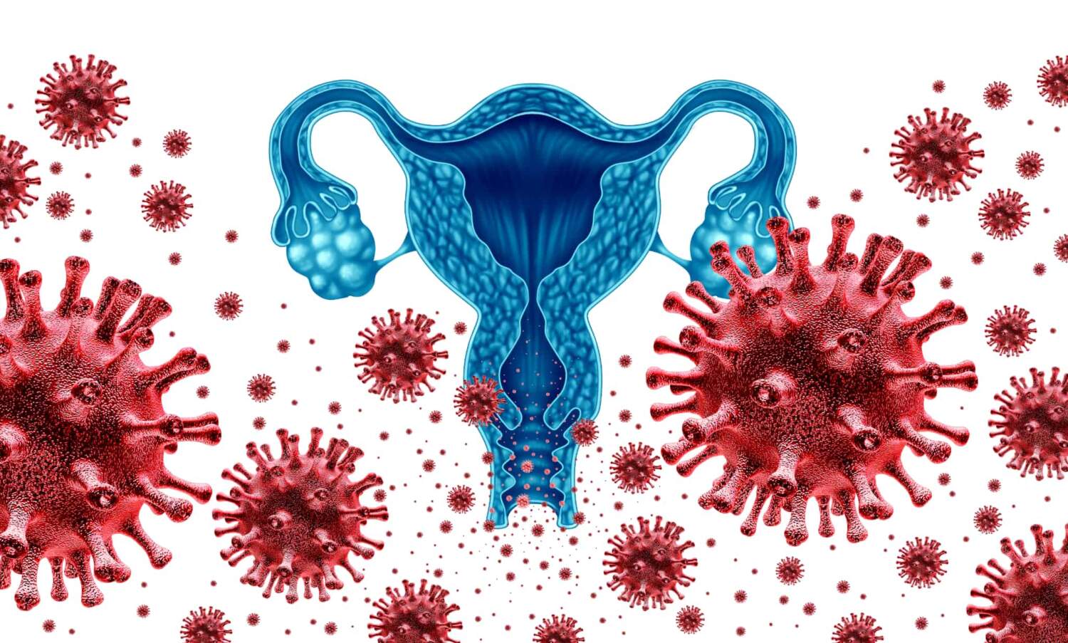 女性器と性病の菌のイメージ