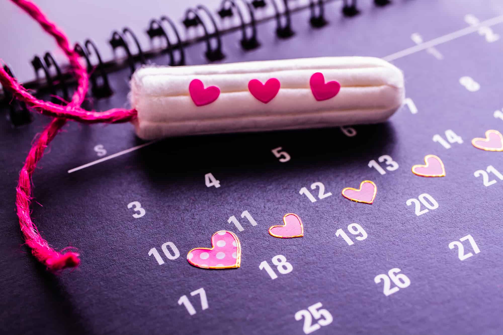 生理予定日を示すカレンダー