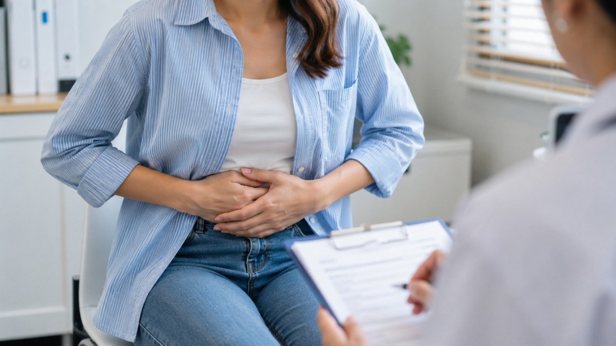 腹痛があり婦人科を受診する女性